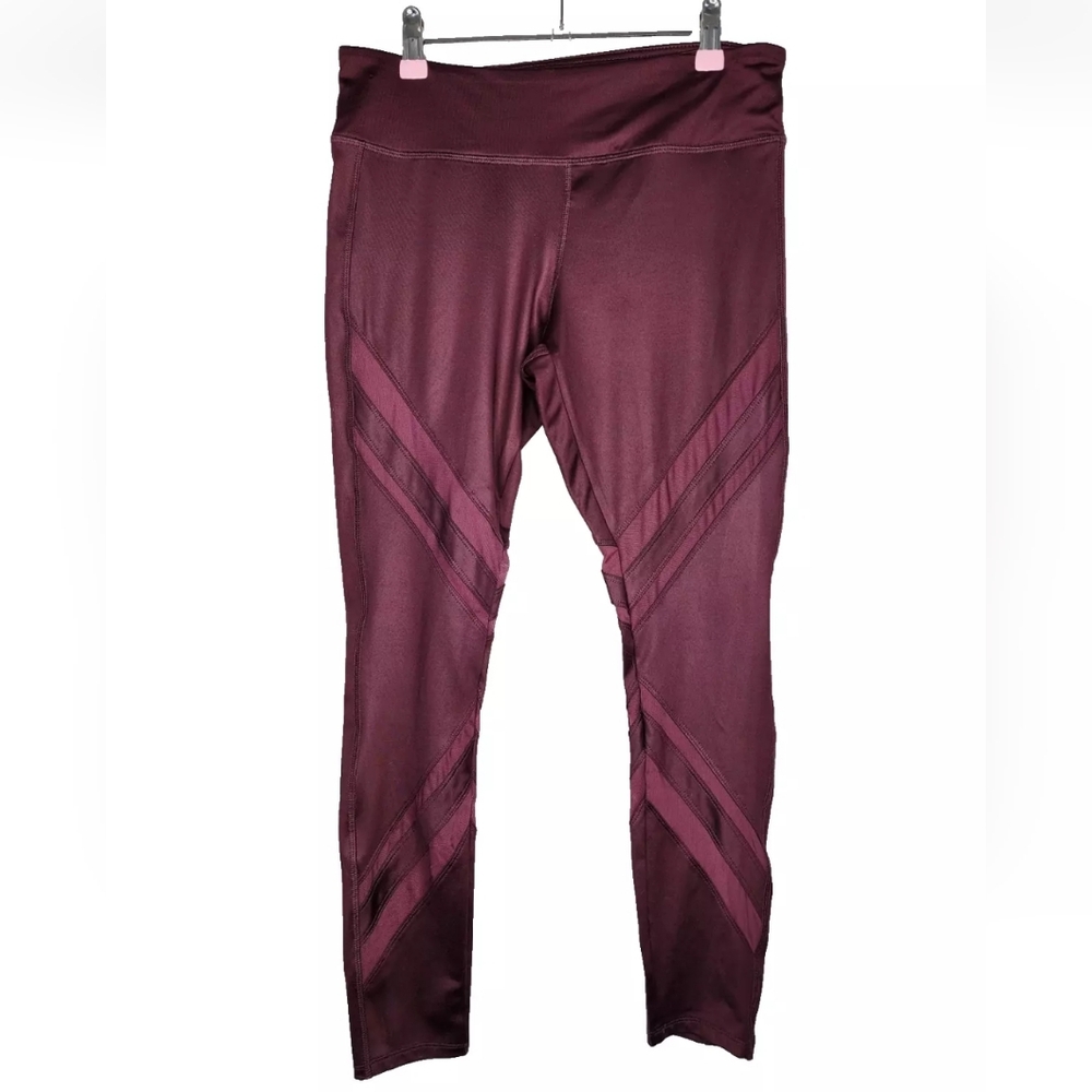Forever 21 Mesh Insert Leggings in Dark Plum Size M